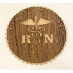 Nurses Angels in Training Registered Nurse RN Wooden Plaque Sign Wall Decor 8"